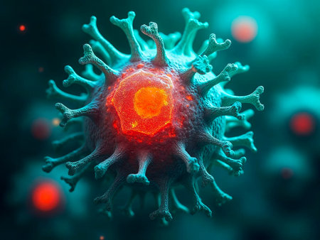 Human Coronavirus 2019-nCoV, SARS-CoV-2, 3D illustrationの素材