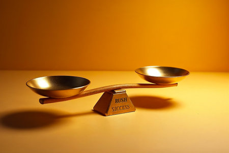 An image of a wooden balance scale over a yellow background. Diet concept.の素材