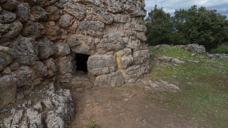 Sardinia Nuraghe, Nuraghe Adoni in Villanova Tulo, Sardinia, Ancient Stone Tower in Barbagiaの写真素材