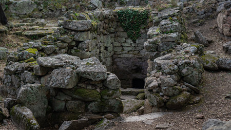 ardinia Nuragh, Ancient Nuraghe archaeological site in Sardiniaの写真素材