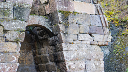 Sacred well of Su Tempiesu in Orune, Sardinia, ancient Nuragic spring sanctuaryの写真素材