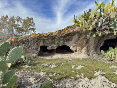Prehistoric Domus de Janas at Burdaga Asuni Scenic Archaeological Siteの写真素材