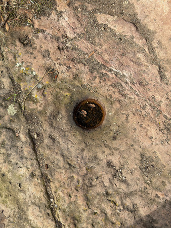 Sardinia Domus de Janas Genna Salixi Ancient Rock-Cut Necropolisの写真素材