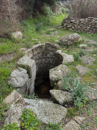 Ancient sacred well of Nuragic civilization in central Sardiniaの写真素材