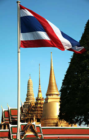 view of Thai flag flies over Temple in Bangkok
の写真素材