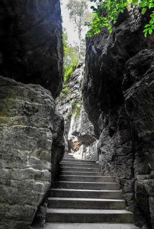 narrow passages rock in Basteibrcke Schsische - Schweizの写真素材
