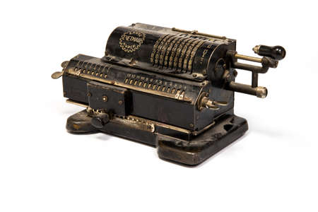 Old manual adding machine to do arithmetic
