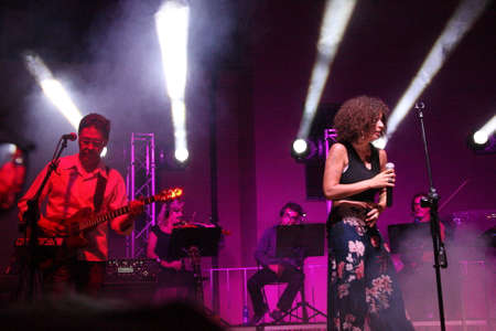 The soul singer Francess in concert at Genoa Boccadasse on August 13, 2017.