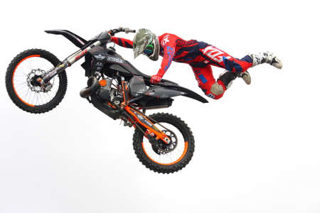 Genoa - May 13 2017: Freestyle motocross performance on Genoa Pegli seafront.のeditorial素材