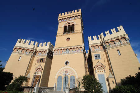 The medieval castle inside the Negrotto Cambiaso park recently renovated and immersed in the greenery of the beautiful park within the municipality of Arenzano.のeditorial素材