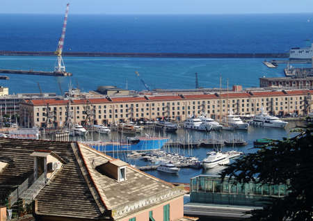 Port of Genoa, Liguria, Italy. View from above.の写真素材