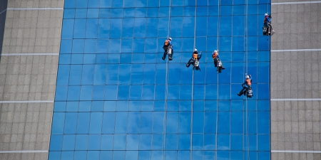 cleaner on the skyの写真素材