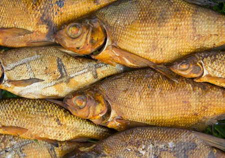 Smoked fish backgroundの写真素材