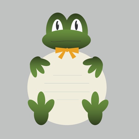 Frog with bannerのイラスト素材
