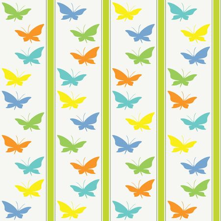 Seamless background with color butterflies のイラスト素材