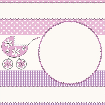 Baby girl pink background のイラスト素材