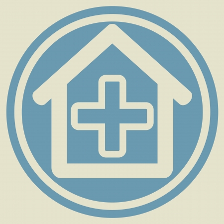 Veterinary sign house with cross のイラスト素材