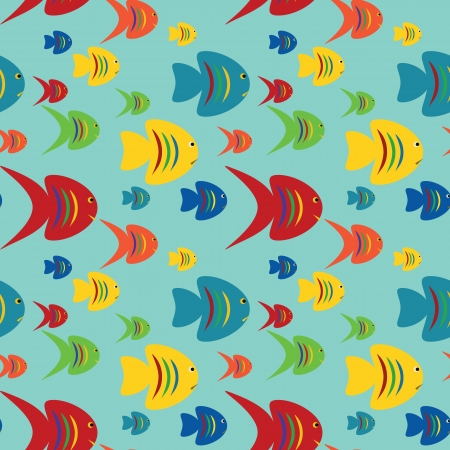 Colorful seamless fishes background のイラスト素材