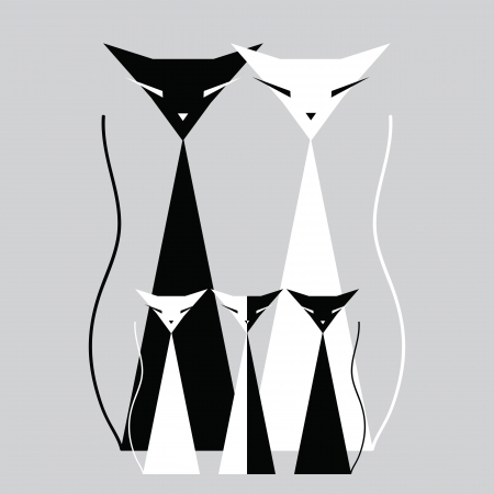 Family of catsのイラスト素材