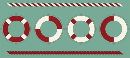 Set of lifebuoys