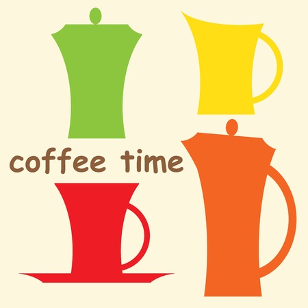 Colorful set of coffeeのイラスト素材