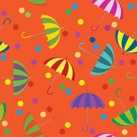 Seamless background with colorful umbrellas のイラスト素材