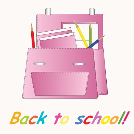 Pink school backpackのイラスト素材