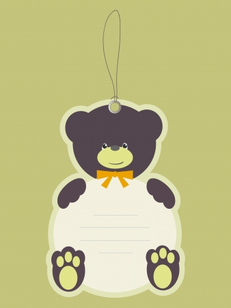 Children price tag with teddy bearのイラスト素材