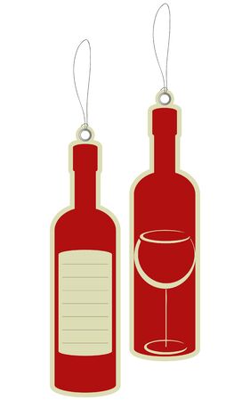 Wine bottle price tags のイラスト素材
