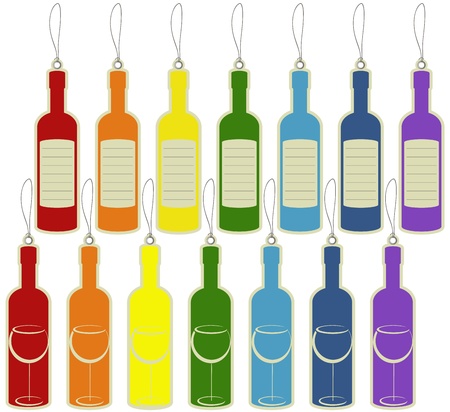 Price label tag wine bottle のイラスト素材