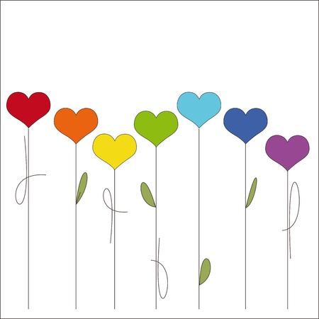 Valentines day invitation card with flowers heartsのイラスト素材