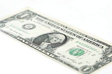 close-up of a one US dollar banknote