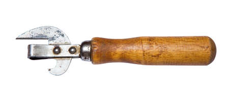 old retro bottle opener isolated on white backgroundの写真素材