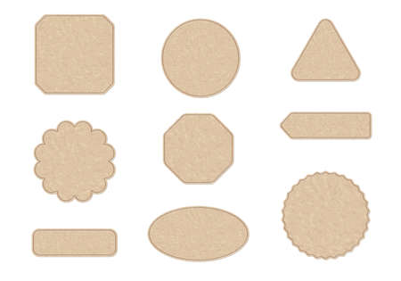 Brown color paper tags set in vector eps10のイラスト素材