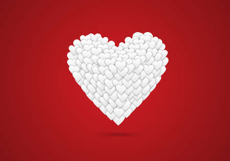 3d heart with shadow cardのイラスト素材