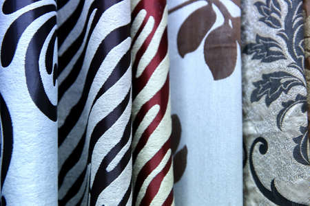 Colorful fabric is used for clothes, for women and men.