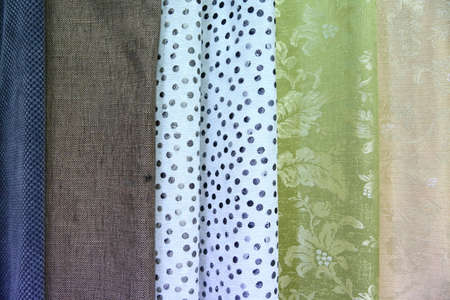 Colorful fabric is used for clothes, for women and men.