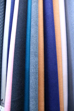 Colorful fabric is used for clothes, for women and men.
