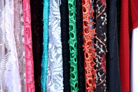 Colorful fabric is used for clothes, for women and men.の写真素材