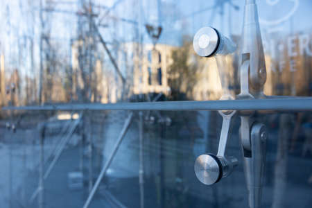 Modern building facade with its steel fittings.の写真素材