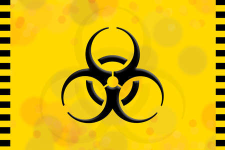 A worldwide known graphic pictogram indicating the biological contamination of a given area or object.の写真素材