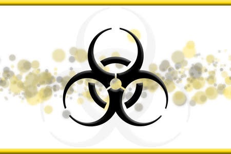 A worldwide known graphic pictogram indicating the biological contamination of a given area or...