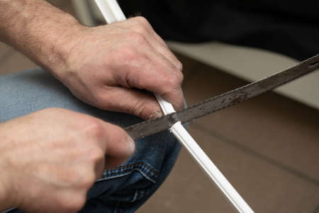 Every electrician, even with a lot of experience, is corner-wired for electric shock, so always be on your guard.の写真素材