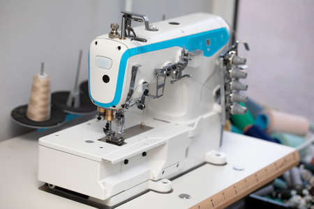 A specialized sewing machine for entrepreneurs who have large orders for fabric.の写真素材