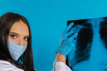 The doctor has found a suspected lung x-ray area.