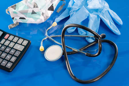 Basic tools used by a doctor in a doctor's office.