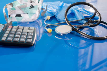 Basic tools used by a doctor in a doctor's office.の写真素材