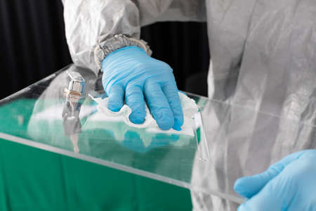 Highest precautions during the upcoming presidential election. Hygiene and cleanliness to the highest degree.の写真素材