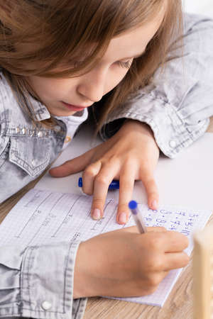 The student uses a ruler and pencil to draw lines that are the solution to the task given in the...