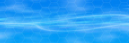Geometric hexagon arranged in a honeycomb on a fuzzy background.